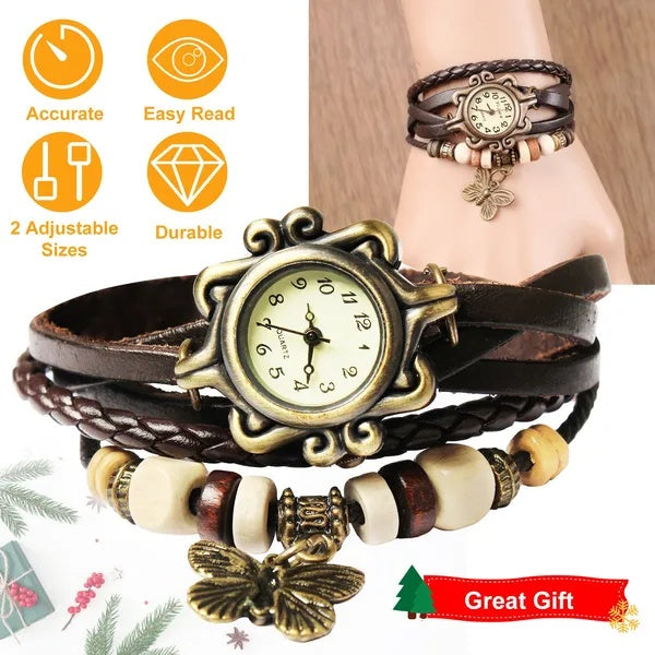 Vintage Women's Watch Bohemian Handmade Leather Watch