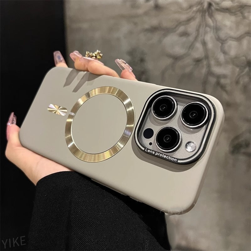 Suitable for Apple 15 Promax phone case new magnetic frosted iPhone 16 all inclusive anti drop 13 protective case