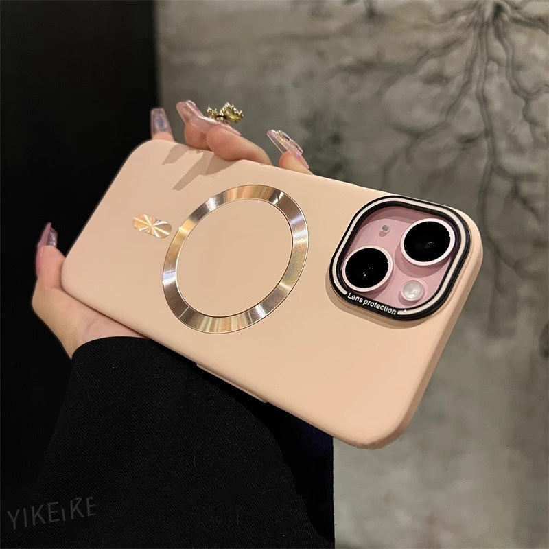 Suitable for Apple 15 Promax phone case new magnetic frosted iPhone 16 all inclusive anti drop 13 protective case