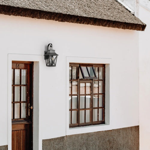 Black Outdoor Wall Light 2 Lights, Large Outdoor Modern Wall Light Fixtures