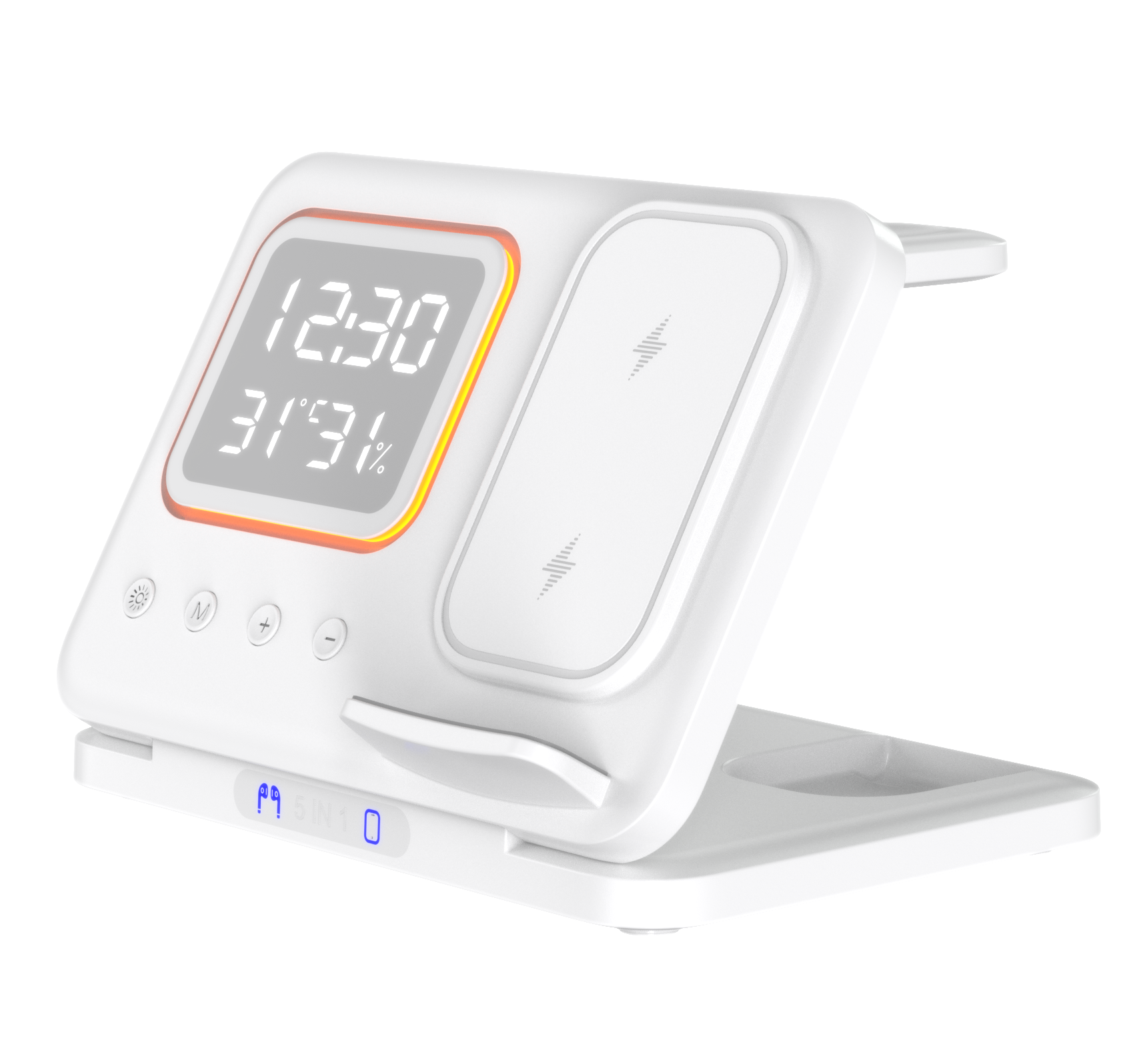 Phone Stand Tabletop 15w Fast Charging 5 in One Universal Wireless Charger Desk Charger for Iphone