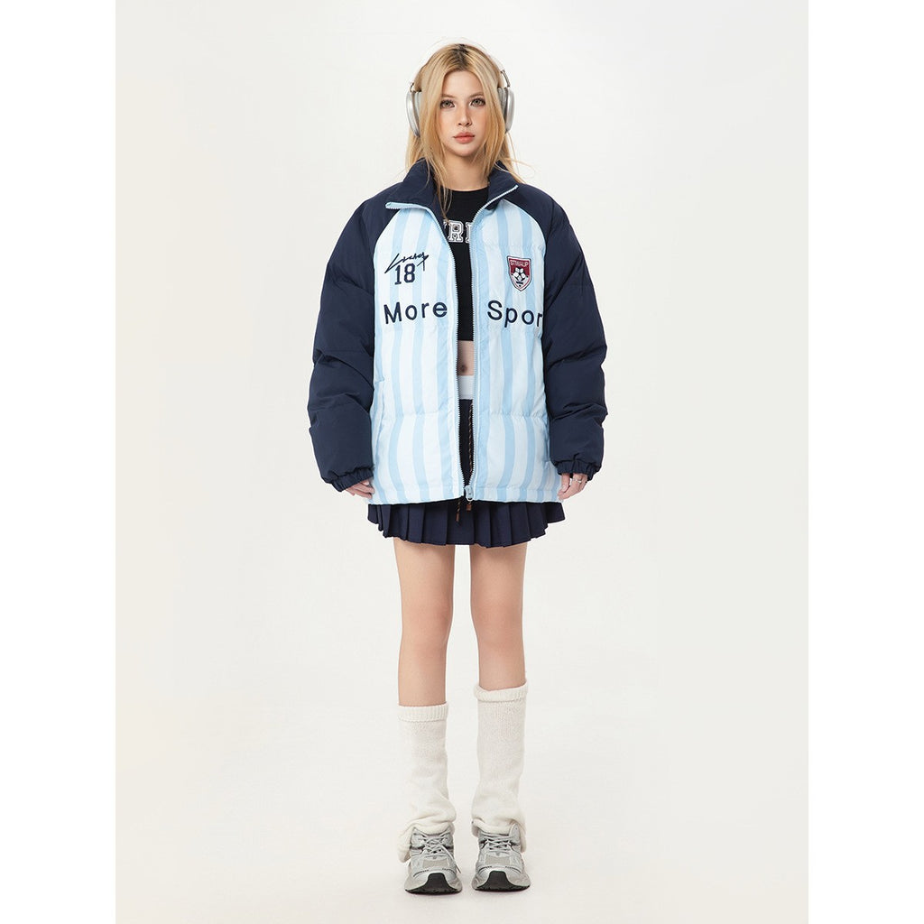 Streetwear Warm Stand Collar Cotton Coat Unisex Loose Cotton Jacket Winter Outerwear