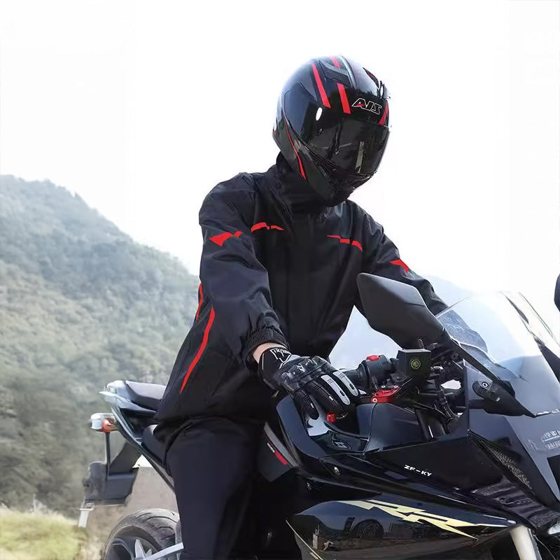 Waterproof Split Motorcycle Rain Suit - Lightweight, Foldable, Windproof, Heavy Rain Protection