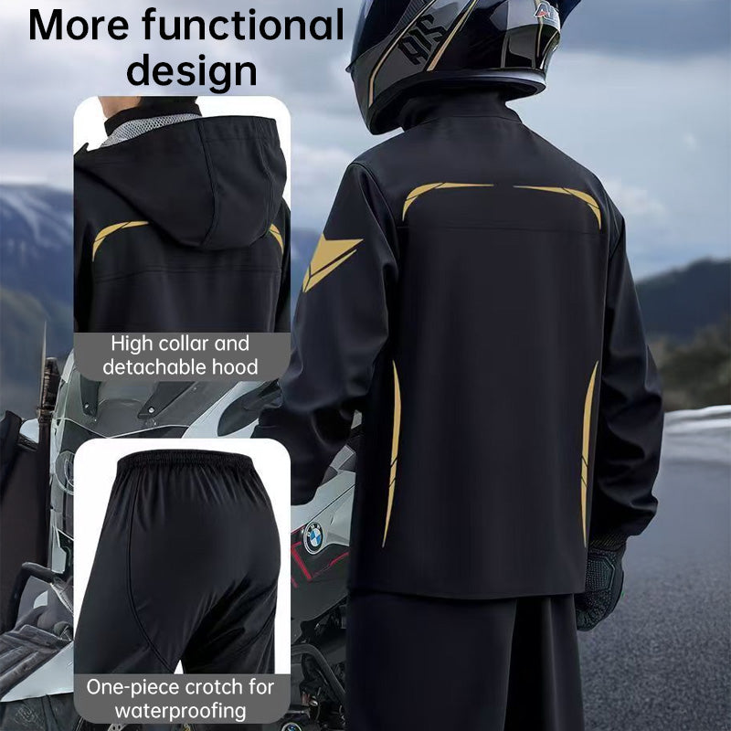 Waterproof Split Motorcycle Rain Suit - Lightweight, Heavy Rain Protection