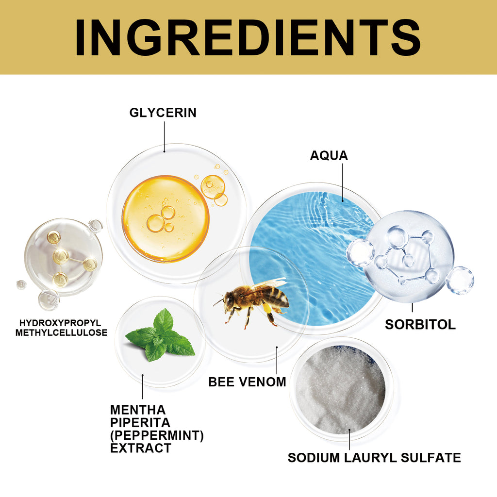 Bee Venom Gingival Toothpaste, Cleaning Stains Breath Fresh Whitening Toothpaste