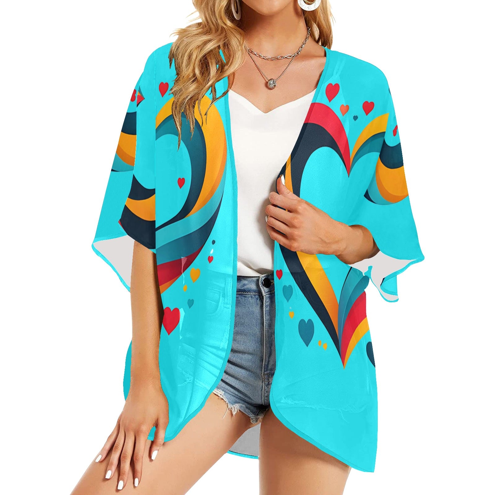 Women's Kimono Chiffon Cover Up (H51)
