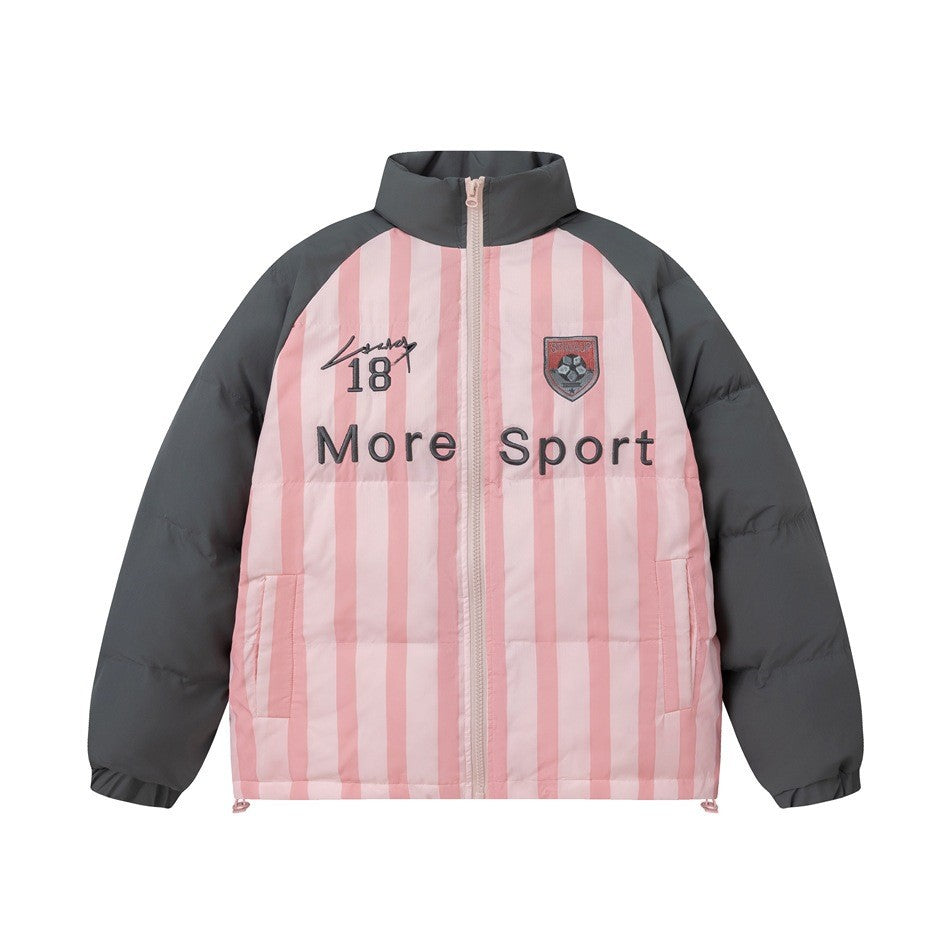 Streetwear Warm Stand Collar Cotton Coat Unisex Loose Cotton Jacket Winter Outerwear