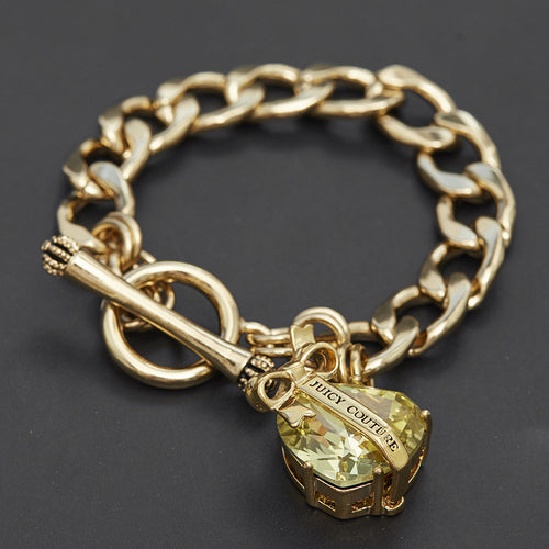 Bracelet Crystal Gemstone Love Zircon Bow Pendant T-Buckle Crown Handmade