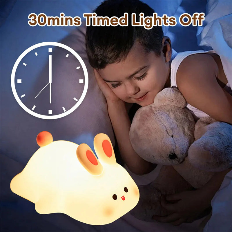 Cute LED Night Light Touch Sensor  Rabbit Silicone Night Light